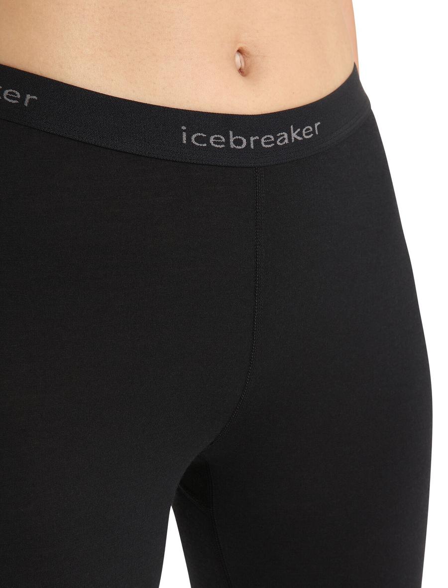 Leggings Icebreaker Merino 200 Oasis Thermal Femme Noir | FR 1551NWYB